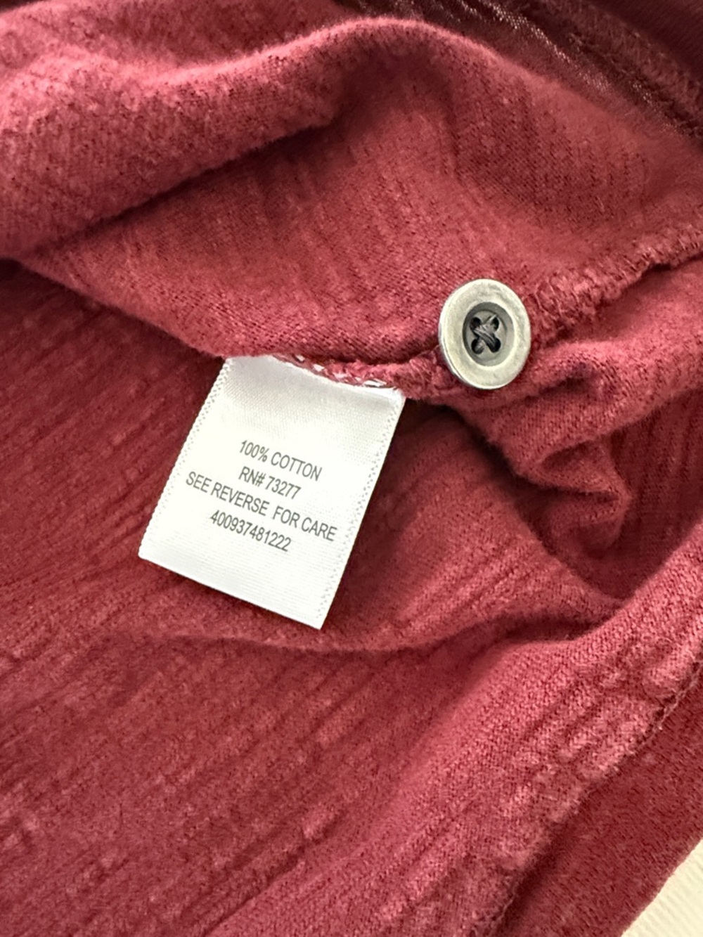 Sonoma Men's Burgundy Short-Sleeve Polo with Dual Chest Pockets Size L - Picture 3 of 10